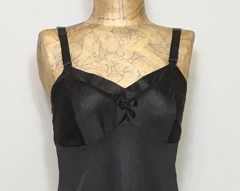 Vintage Komar Lingerie - Full Dress Slip, Vintage Black with touch of Lace Size 32 - 1960's Komar Lingerie - SALE 50% off