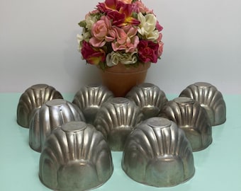 Vintage Aluminum Art Deco Jello Molds (Set of 9)