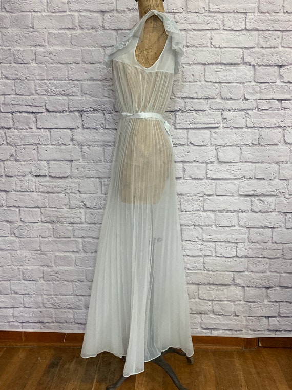Vintage Radcliffe Nightgown - Sheer Blue Nightgown - image 5