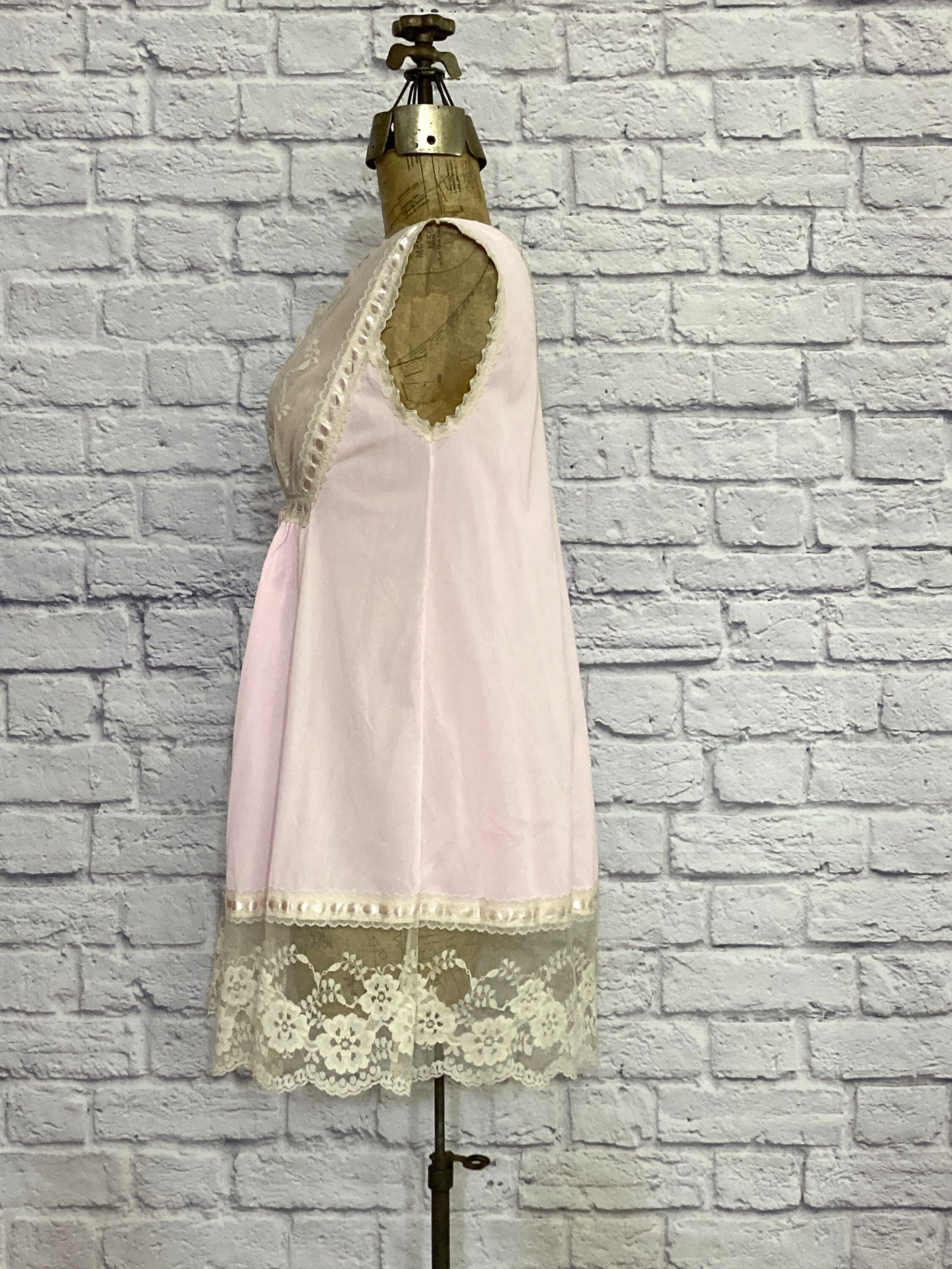 60’s Baby Pink Floral Nightie by Leonora