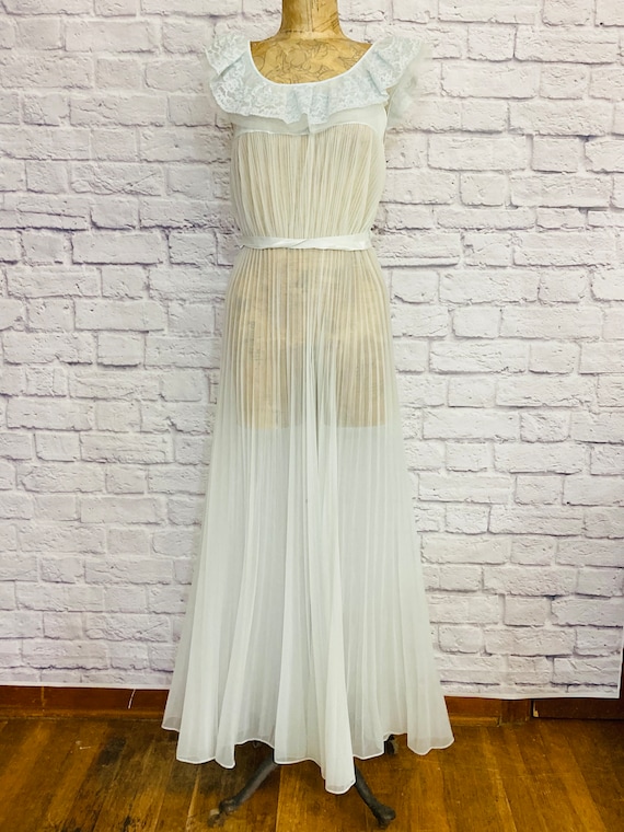 Vintage Radcliffe Nightgown - Sheer Blue Nightgown - image 7