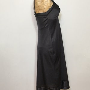 Vintage Komar Lingerie Full Dress Slip, Vintage Black with touch of Lace Size 32 1960's Komar Lingerie SALE 50% off image 2