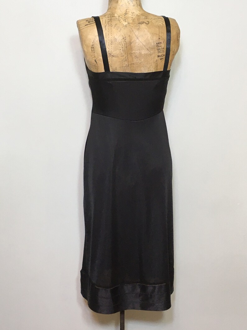 Vintage Komar Lingerie Full Dress Slip, Vintage Black with touch of Lace Size 32 1960's Komar Lingerie SALE 50% off image 3