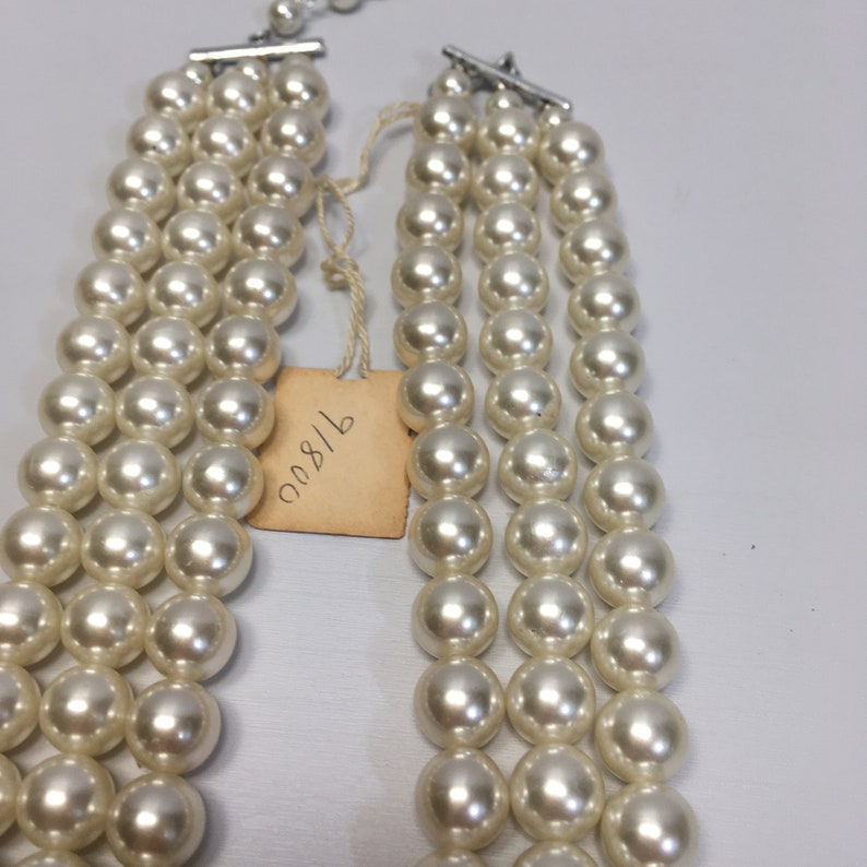 Vintage Costume Jewelry Faux Pearl Necklace Two Faux Pearl Etsy New Zealand