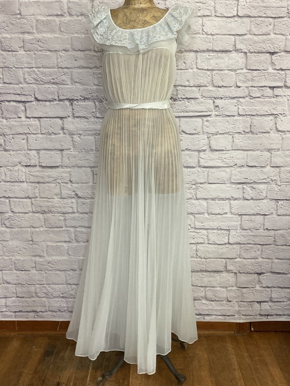 Vintage Radcliffe Nightgown - Sheer Blue Nightgown - image 3