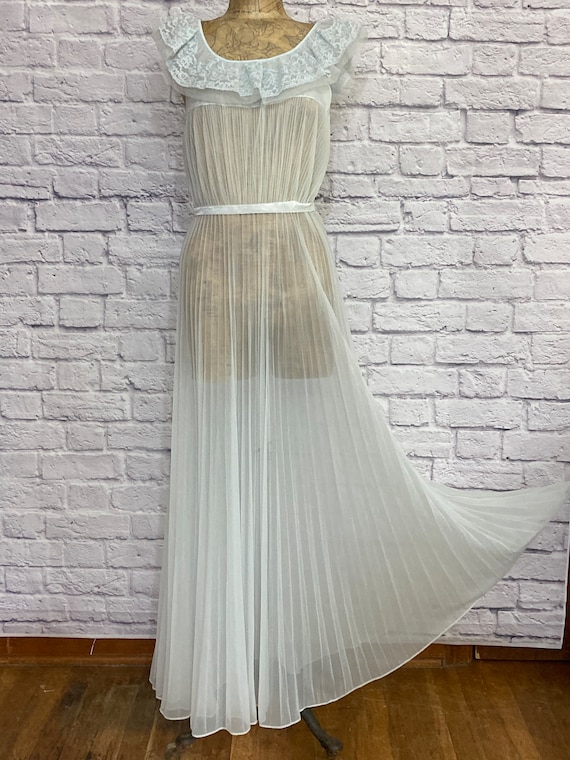 Vintage Radcliffe Nightgown - Sheer Blue Nightgown - image 2