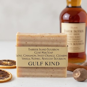 Barrier Island Bourbon - Bay Leaf and Bourbon Goat Milk Soap - Men's Grooming Gift