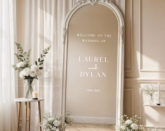 Wedding Mirror Decal, Custom Mirror Sticker, Welcome Sign, Modern Decor, Personalized Signage, Selfie Zone