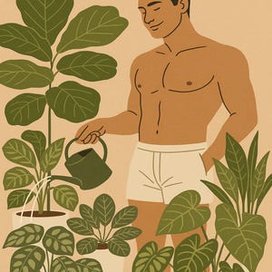 Plant Daddy Poster | Gay Minimalist Wall Art | Sexy Houseplant Decor | Digital Download