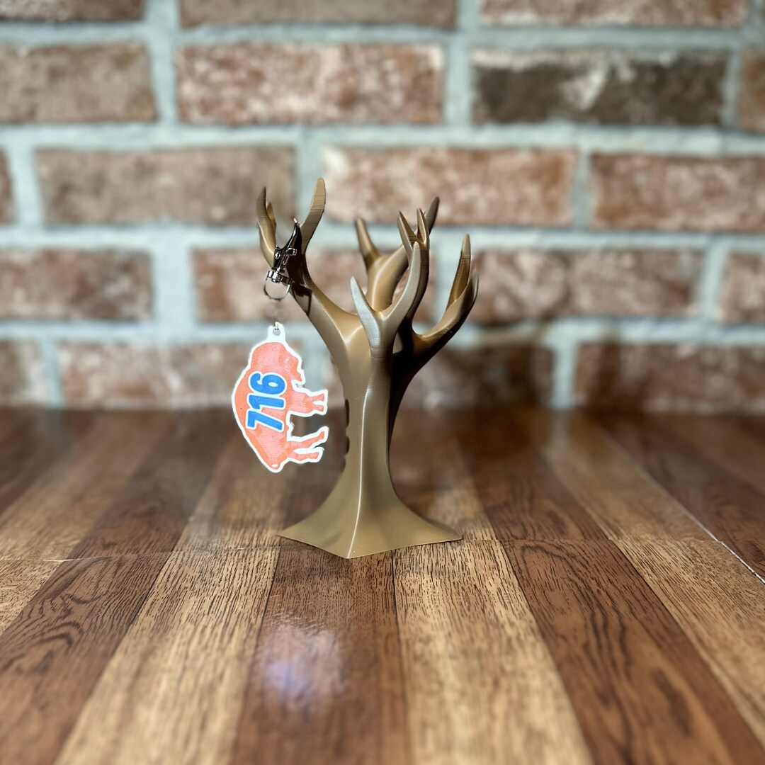 Red Buffalo With Blue 716 Keychain | 3D Printed | 716 | Accessory - Etsy