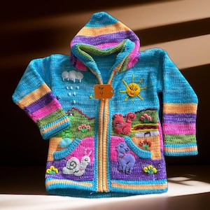 HandsOn Handmade Peruvian Children&#39;s Sweater Teal Girl Size 4