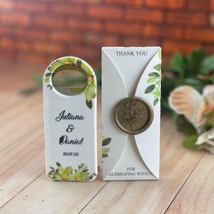 Personalized Wedding Bottle Opener – Custom Engraved Rustic Favors for Guests, Groomsmen Gifts, Bridal Shower, Party Keepsakes
