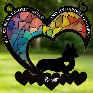 Personalized Dog Loss Sympathy Gift, Custom Dog Memorial Suncatcher, Pet Memorial Gift, Loss of Dog Gift, Dog Remembrance Gift