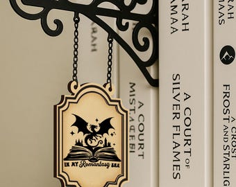 Custom Book Genre Dividers: Wooden Tavern Signs for Bookshelves