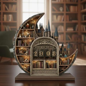 Aangepaste naam bibliotheek boeken trackerbord, locatie kasteel locatie boekenplank, boeken gelezen dit jaar, gepersonaliseerd cadeau boekenliefhebber, boekenteller cadeau