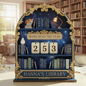 Personalized Book Lover Gift, Reading Tracker, Books Read This Year Counter, Vintage Book Read Tracker, Reading Lover Gift, Library Decor