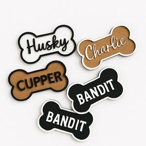 Personalized Dog Bone Name Sign, Wooden Dog Name Tag, Dog Kennel And Crate Sign, Custom Dog Room Sign, Name Plaque for Dog, Pet Lover Gift