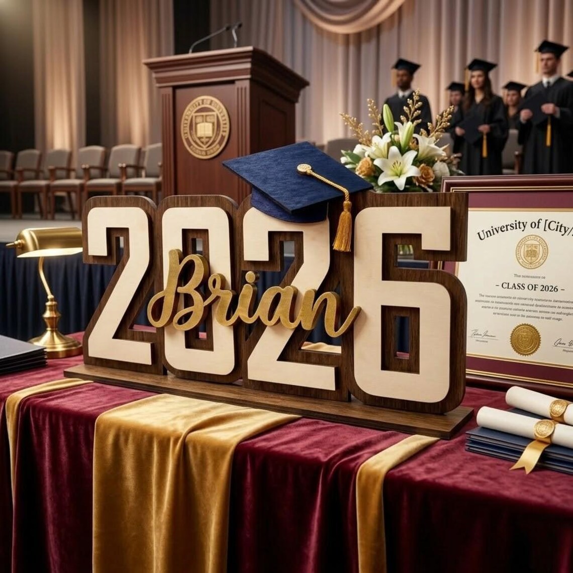 Personalized Graduation 2026 Wood Sign, Custom Name Class of 2026 Sign ...