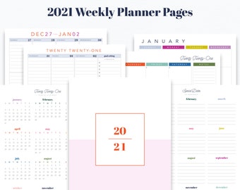 2021 Letter Size Weekly Planner Printable Pages - INSTANT DOWNLOAD PDF - (8.5" x 11") - Portrait or Horizontal Page Layout