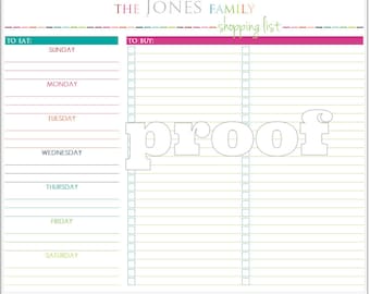 Personalized Meal Planning and Shopping List Printable