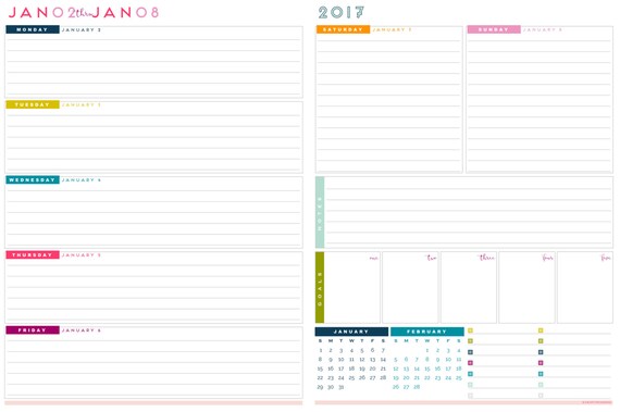 items similar to 2017 a5 size weekly planner printable pages instant