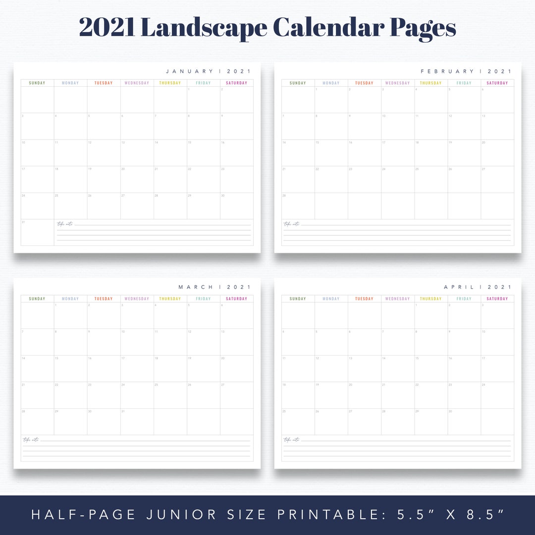 Printable Calendar 8 5 X 5 5
