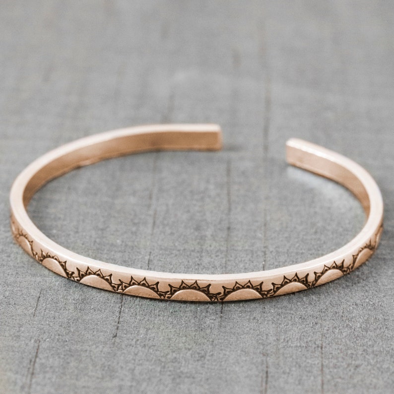14K Rose Gold Bracelet Dainty Cuff Bracelets for Women Etsy