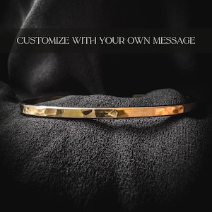 Custom Engraved Gold Bracelets for Women, 14K Gold Filled Cuff Bracelet, Personalized Wedding Anniversary Gift for Her, Hand Stamped Cuff