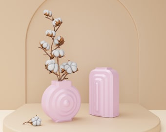 Modern Minimalist Vase Set: 3D Print STL Files (Digital Download)