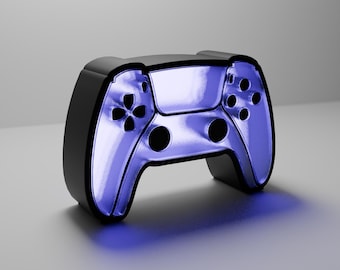 LED Gaming Controller Stand 3D Print Files | Game Room Decor (STL, Step, FBX)