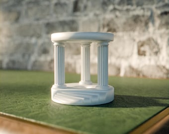 Portavelas romano de columna (archivos STL para impresión 3D) • Centro de mesa navideño para bodas • Columna griega • Estilo Dark Academia (descarga digital)