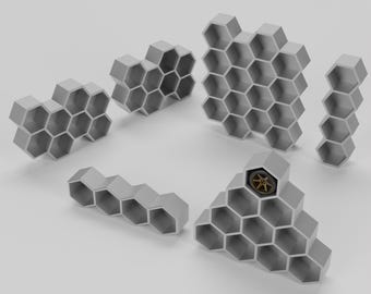 1:64 Wheel & Tire Storage Rack | HexaRim Honeycomb Diorama (Digital Download)