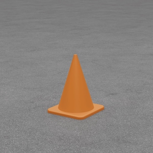 May include: An orange traffic cone with a square base and a conical top. The cone is a bright, solid orange color and is designed for road safety and construction site use.