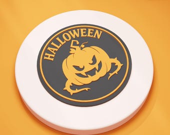 3D Print Pumpkin Coaster – Scary Halloween Decor (Digital File)