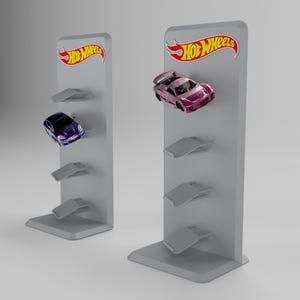 Collector Stand for 4 Diecast Cars – 1:64 Scale STL STEP FBX | 3D Print Files | Car Display Platform