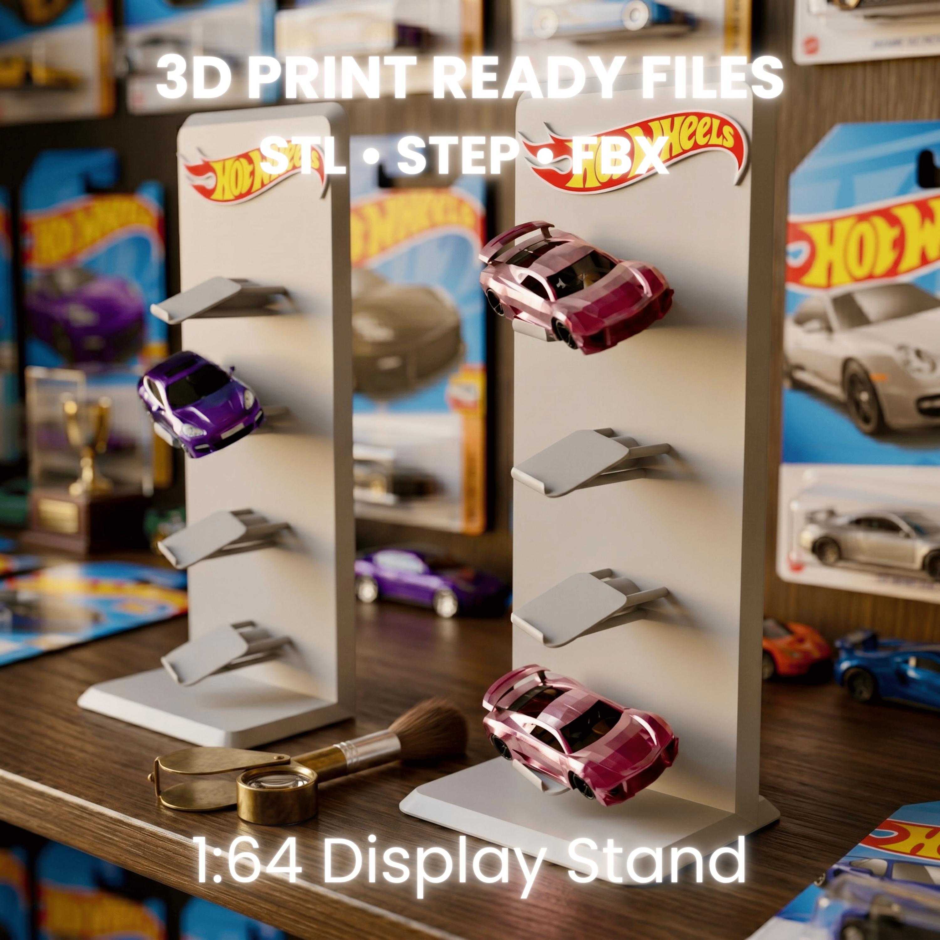 1:64 Diecast Car Display Stand | Toy Car Storage STL | Garage