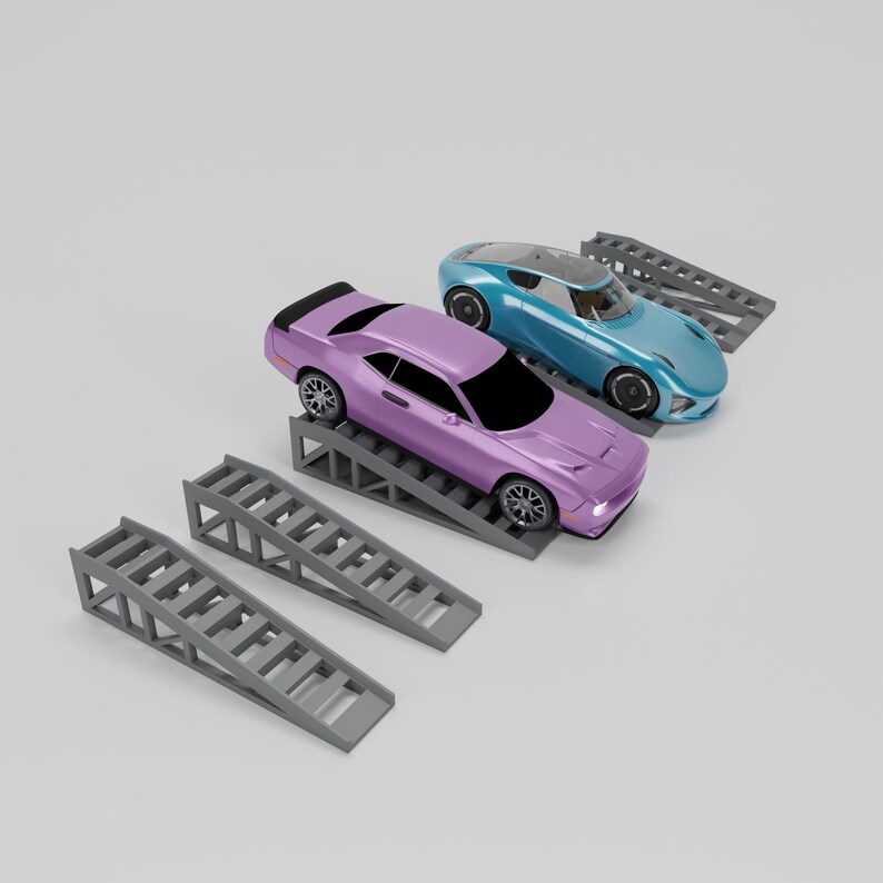 1/64 Scale Single-car Ramp: Diorama Garage Printable (STL, STEP, FBX ...