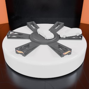Rotating and Fixed Display Platform for 7 Diecast Cars – 1:64 Scale STL, STEP, FBX Files – 3D Printable
