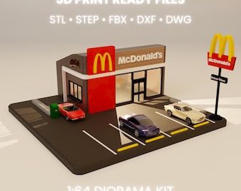 1/64 Scale Toy Car Garage | 3D Print Files for Diecast Car Display | Diorama STL | Toy Car Storage | Car Enthusiast Gift (Digital Download)
