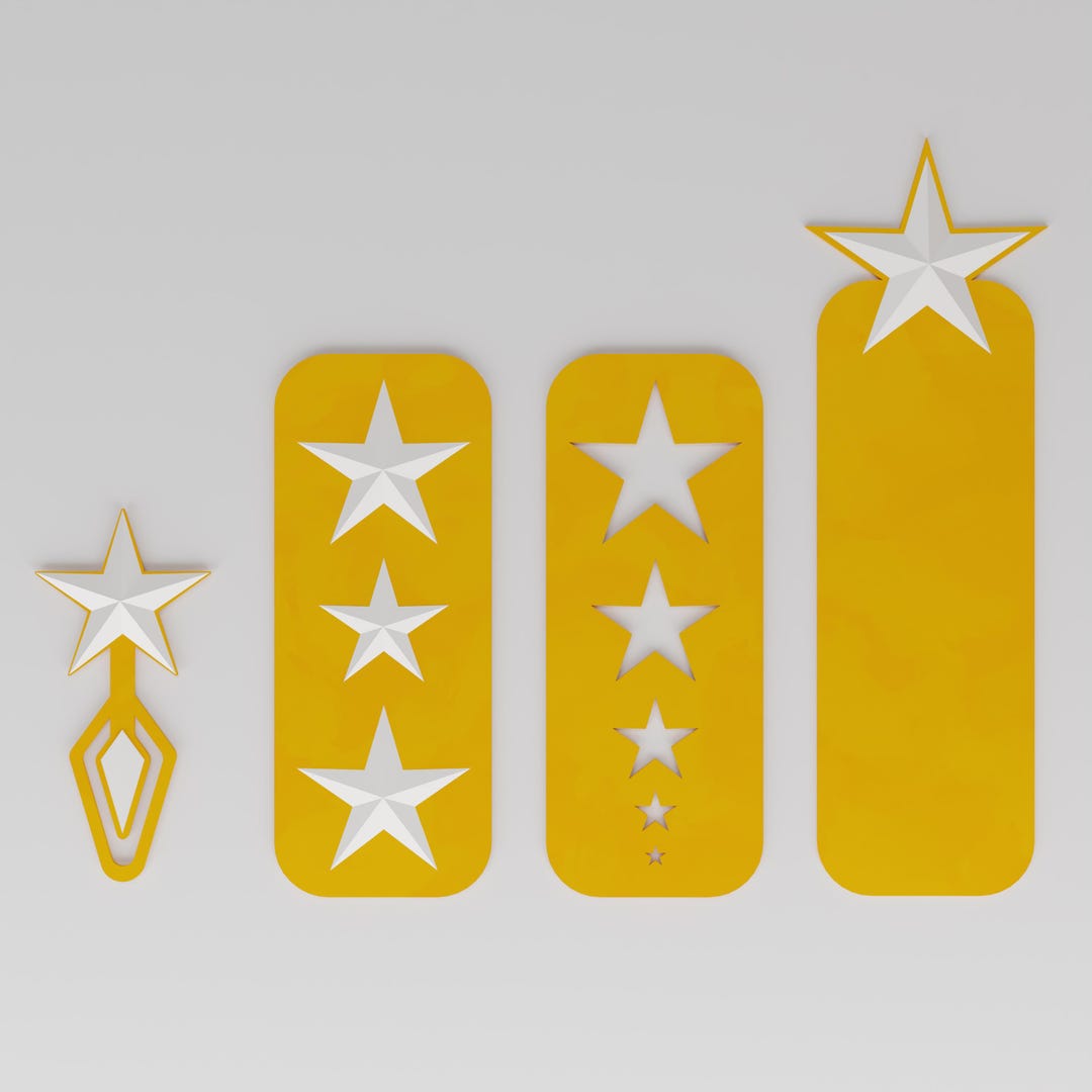 Star Paperclip 3D Printable Star Bookmark & Paperclip Set | Embossed STL STEP FBX ...