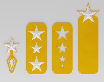 3D Printable Star Bookmark & Paperclip Set | Embossed STL STEP FBX Files (Digital Download)