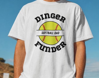 Softboll pappa t-shirt, Dinger Funder, softboll pappa present, present till pappa, present från dotter, softbollälskare, softbollfamilj, present till tränare