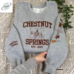 Sudadera y sudadera con capucha bordadas Chestnut Springs, camiseta Cowboy Romance Reader, artículos de Elsie Silver