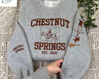 Chestnut Springs Embroidered Sweatshirt and Hoodie, Cowboy Romance Reader Shirt, Elsie Silver Merch
