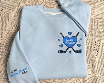 In My Hockey Romance Era Embroidered Sweatshirt and Hoodie, Romance Book Club Sweater, Bookish Hoodie