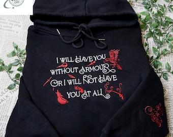 Six Of Crows Embroidered Sweatshirt and Hoodie, Ketterdam Crow Club Shirt, Kaz Brekker, Bookish Sweater