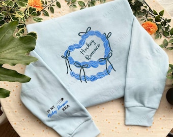 Hockey Romance Embroidered Sweatshirt and Hoodie, In My Hockey Romance Era Sweater, Book Lover, Bookish Embroidery