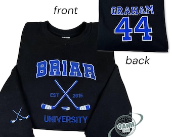 Briar University Embroidered Sweatshirt and Hoodie, Graham 44 Sweater, Off Campus Series Shirt, Romance Reader Gift