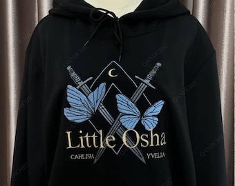 Little Osha Quicksilver Embroidered Sweatshirt and Hoodie, Callie Hart Book Sweater, Bookish Crewneck