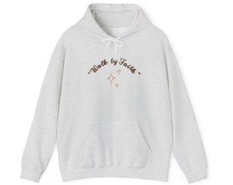 Christian cute hoodie for women and men, minimalist, aesthetic, beautiful, adorable, pastel colors, walk with faith